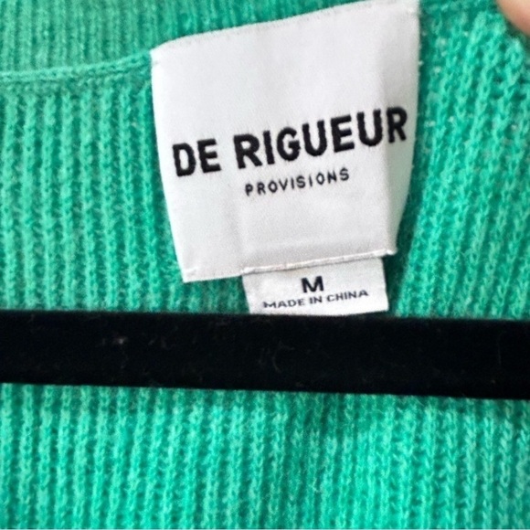DE RIGUEUR wool blend green sweater size:M - Picture 4 of 12